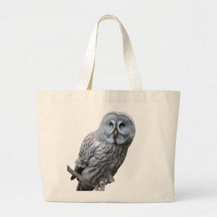 Grote grijze boomkorren tote bag