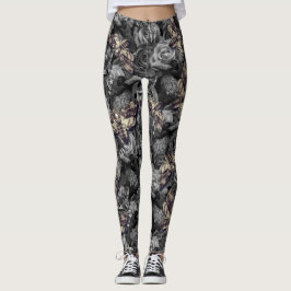 Grote Grijze Dood Hoofd Hawk Moten Gotische Raven Leggings