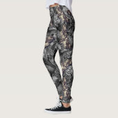 Grote Grijze Dood Hoofd Hawk Moten Gotische Raven Leggings (Links)