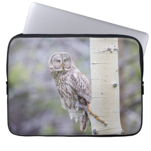 Grote grijze espentak laptop sleeve