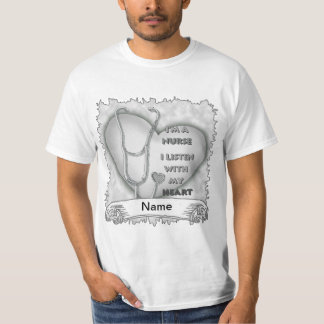 Grote grijze hart verpleegkundige t-shirt