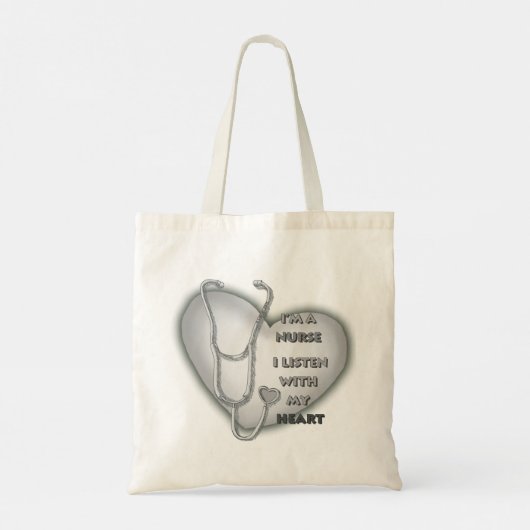 Grote grijze hart verpleegkundige tote bag (Achterkant)
