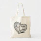 Grote grijze hart verpleegkundige tote bag (Voorkant)
