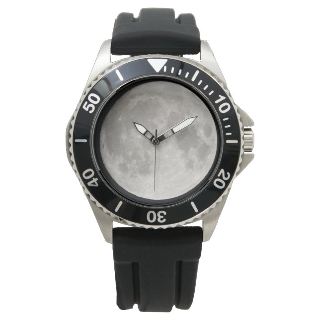 Grote grijze maan eWatch Horloge (Voorkant)