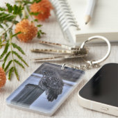 Grote grijze oraal - Fence Post Wildlife Foto Sleutelhanger (Voorkant Rechts)