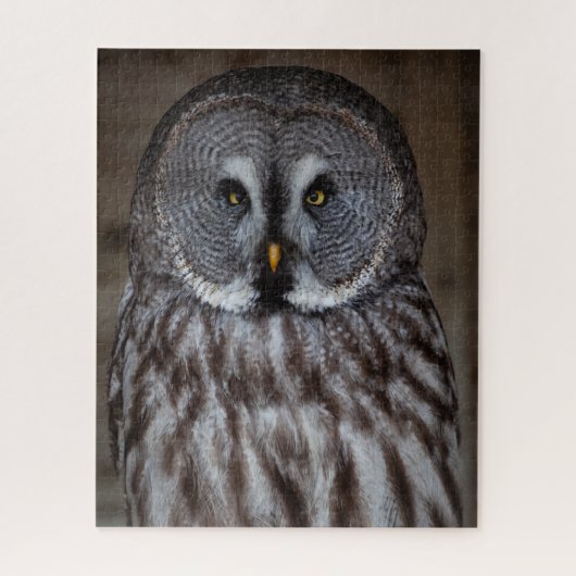 Grote Grijze Owl alleen Legpuzzel (Verticaal)