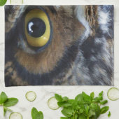 Grote Grijze Owl Eyes Wildlife Tea-Towel Theedoek (Gevouwen)