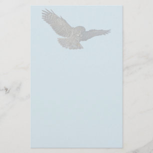 Grote Grijze Owl Wildife Foto Art aan land brengen Briefpapier