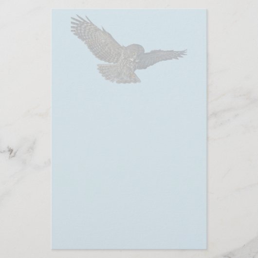 Grote Grijze Owl Wildife Foto Art aan land brengen Briefpapier (Voorkant)