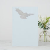 Grote Grijze Owl Wildife Foto Art aan land brengen Briefpapier (Staand voorkant)