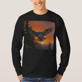Grote Grijze Uil bij zonsondergang T-shirt