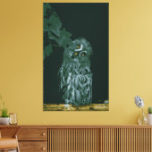 Grote Grijze Uil  Canvasprint op Spanning Canvas Afdruk (Insitu (Woonkamer))