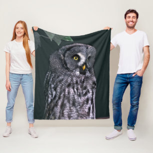 Grote Grijze Uil Halloween Wildlife Kunst Fleece Deken