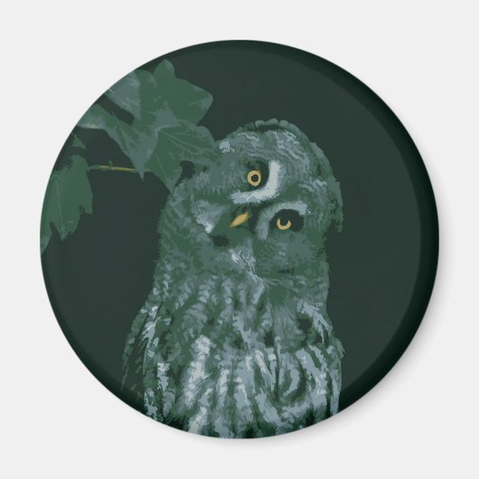 Grote grijze uil magneet (Voorkant)