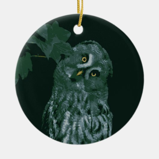 Grote Grijze Uil Ornament (Voorkant)
