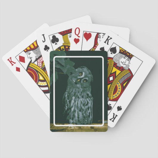 Grote Grijze Uil Pokerkaarten (Achterkant)