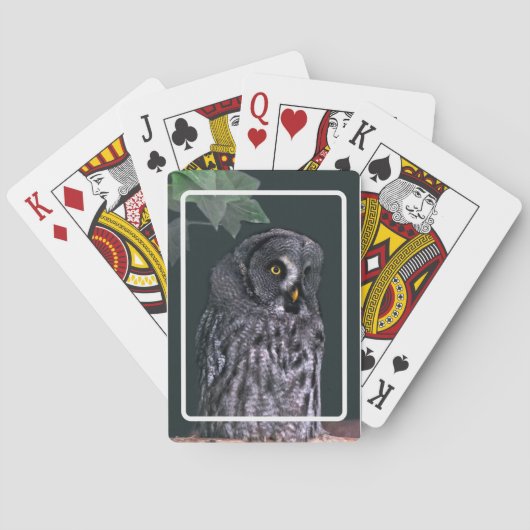 Grote Grijze Uil Pokerkaarten (Achterkant)