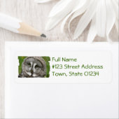 Grote Grijze Uil Retouradres Mailing Label (Insitu)