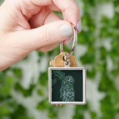 Grote grijze uil sleutelhanger (Hand)