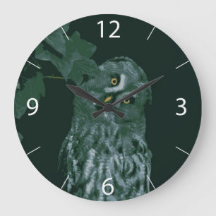 Grote Grijze Uil Wandklok