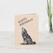 Grote Grijze Wolf Howling Wildlife Happy Birthday Kaart (Voorkant)