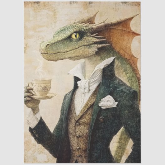 Grote grillige mythologische fantasiedraak tissuepapier (Voorkant)