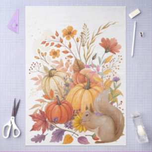 Grote grillige Waterverf Herfst Wildflowers Tissuepapier