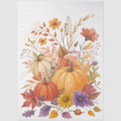 Grote grillige Waterverf Herfst Wildflowers Tissuepapier (Voorkant)