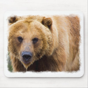 Grote Grizzly Beer Witte Rand Muismat