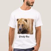Grote Grizzly Beer Witte Rand T-shirt (Voorkant)