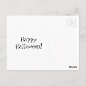 Grote Groen-Eyed Zwarte Kat met Uitpuilende Ogen Briefkaart (Achterkant)