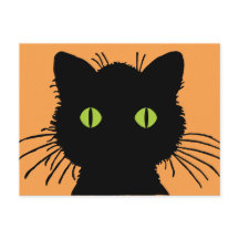 Grote Groen-Eyed Zwarte Kat met Uitpuilende Ogen