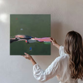 Grote groene Abstracte kunstschilderkunst Canvas Afdruk