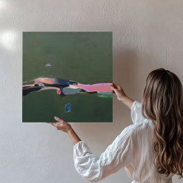 Grote groene Abstracte kunstschilderkunst Canvas Afdruk