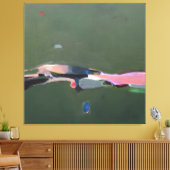 Grote groene Abstracte kunstschilderkunst Canvas Afdruk (Insitu (Woonkamer))