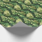 Grote Groene Bladeren Cadeaupapier (Hoek)