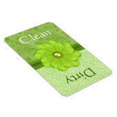 Grote groene bloemenvaatwasser magneet (Rechterzijde)