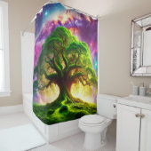 Grote groene boom douchegordijn (In situ)