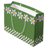 Grote groene Edelweiss Gift Bag Groot Cadeauzakje (Achterkant Gekanteld)