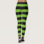 Grote groene en zwarte strepen Halloween Leggings (Achterkant)