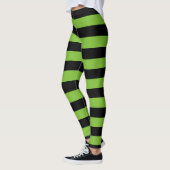 Grote groene en zwarte strepen Halloween Leggings (Links)