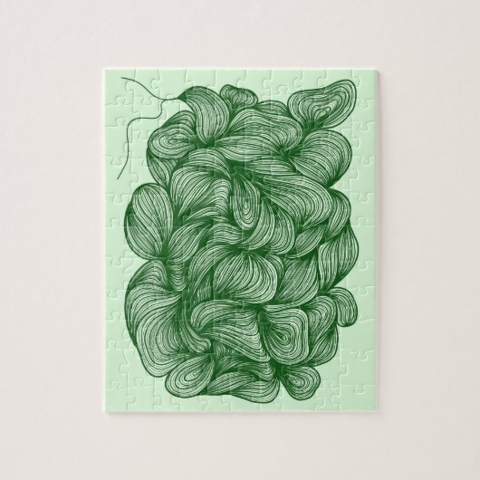 Grote groene haarpuzzel legpuzzel (Verticaal)