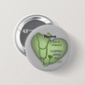 Grote groene hart verpleegkundige ronde button 5,7 cm (Voorkant /achterkant)