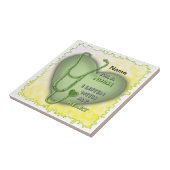 Grote groene hart verpleegkundige tegeltje (Zijkant)