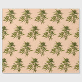Grote groene knoppen op Butternut Beige gepersonal Cadeaupapier (Vlak)
