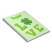 Grote Groene Liefde St Patrick's Thema Notitieboek (Rechterzijde)