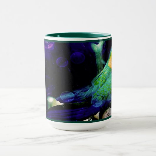 Grote groene Macaw op Dewlight Mok (Midden)