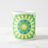 Grote Groene Mandala Natuur Geïnspireerde Boho Ove Koffiekop (Voorkant)