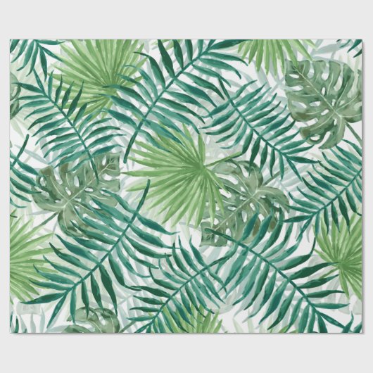 Grote groene mannetjes en tropische Planten in Mon Cadeaupapier (Vlak)