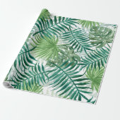 Grote groene mannetjes en tropische Planten in Mon Cadeaupapier (Uitgerold)